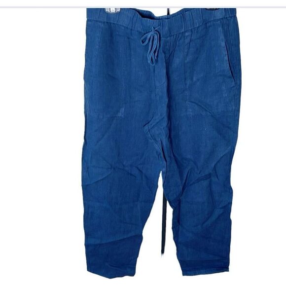 Krisa The Boyfriend Linen Pant in Nile NWT Size Large - Picture 1 of 7